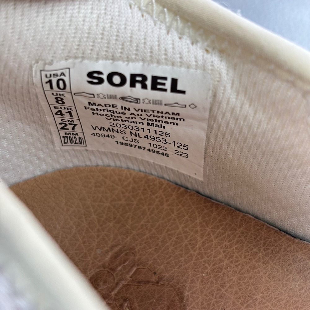 Sorel Kinetic Impact Lace Sneakers Sea Salt Gum NL4953-125 Womens 10 - Picture 5 of 7